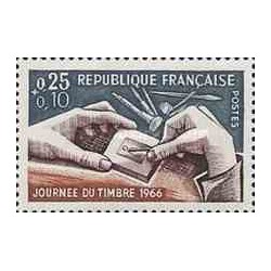 1 عدد تمبر روز تمبر - فرانسه 1966