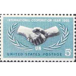 1 عدد تمبر سال همکاری بین المللی - آمریکا 1965