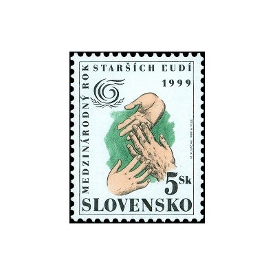 1 عدد  تمبر سال جهانی سالمندان - اسلواکی 1999
