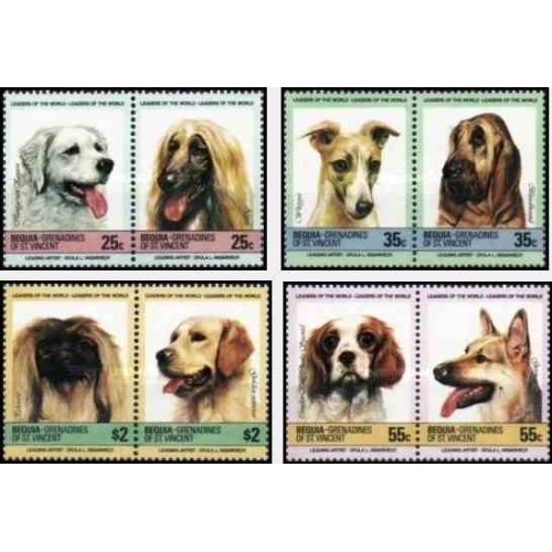 8 عدد تمبر  سگها - Bequia - گرندین سنت وینسنت  1985