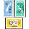 3 عدد تمبر پانزدهمین سال یونیسف - لهستان 1961