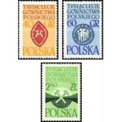 3 عدد تمبر کنگره مهندسان معدن در ورشو و هزارمین سال صنعت معدن - لهستان 1961