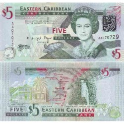 اسکناس 5 دلار - کارائیب شرقی 2008