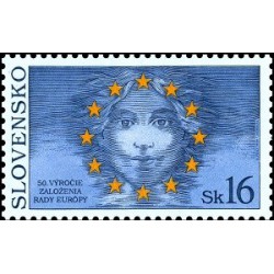 1 عدد  تمبر پنجاهمین سالگرد تاسیس شورای اروپا - اسلواکی 1999