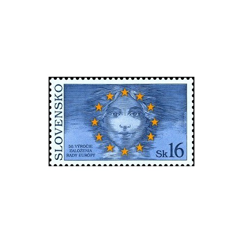 1 عدد تمبر پنجاهمین سالگرد تاسیس شورای اروپا - اسلواکی 1999 1 عدد تمبر پنجاهمین سالگرد تاسیس شورای اروپا - اسلواکی 1999