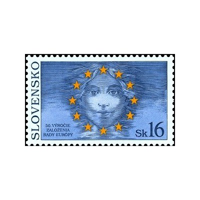 1 عدد  تمبر پنجاهمین سالگرد تاسیس شورای اروپا - اسلواکی 1999