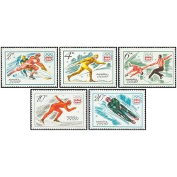 5 عدد تمبر بازی های المپیک زمستانی - اینسبروک، اتریش - شوروی 1976
