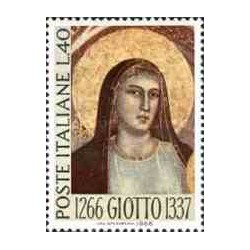 1 عدد تمبر یادبود هفتصدمین سال تولد گیوتو - نقاش - ایتالیا 1966