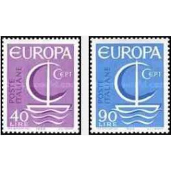 2 عدد تمبر مشترک اروپا - Europa Cept - ایتالیا 1966