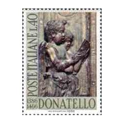 1 عدد تمبر پانصدمین سال مرگ دوناتلو - هنرمند پیکرتراش - ایتالیا 1966