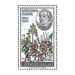 1 عدد تمبر یادبود الساندرو تاسونی - شاعر و تویسنده - ایتالیا 1965