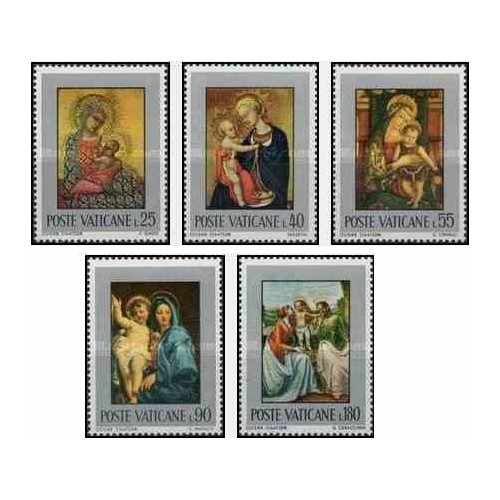 5 عدد تمبر خاندان مقدس - تابلو نقاشی - واتیکان 1971