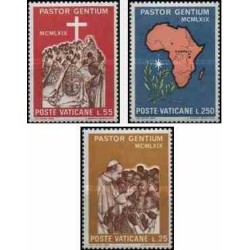 3 عدد تمبر سفر پاپ به آفریقا - واتیکان 1969