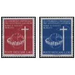 2 عدد تمبر سومین کنگره جهانی آپوستول  - واتیکان 1967