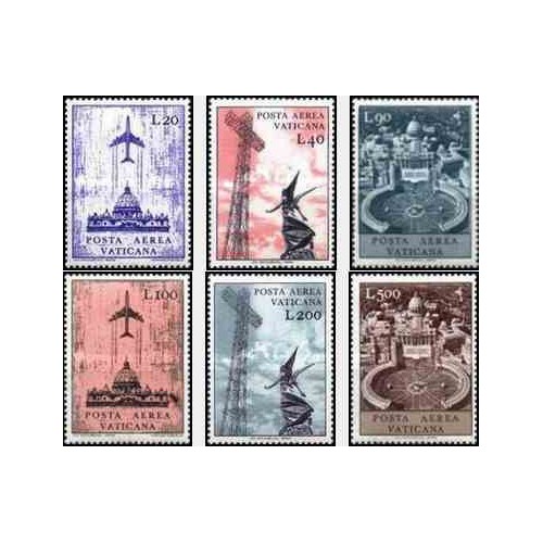 6 عدد تمبر سری پستی - هوائی - واتیکان 1967