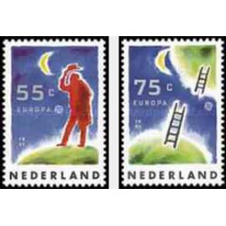 2 عدد تمبر مشترک اروپا - Europa Cept - هلند 1991