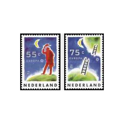 2 عدد تمبر مشترک اروپا - Europa Cept - هلند 1991