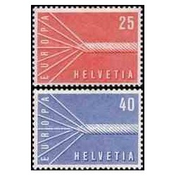 2 عدد تمبر مشترک اروپا -  Europa Cept - سوئیس 1957