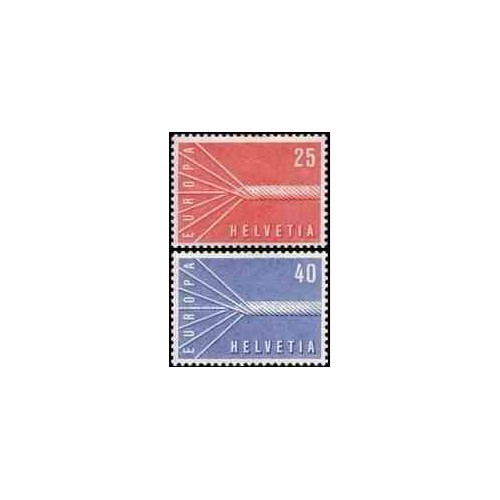 2 عدد تمبر مشترک اروپا -  Europa Cept - سوئیس 1957