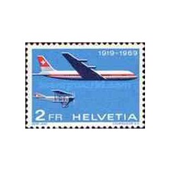 1 عدد تمبر هواپیمای پستی - سوئیس 1969