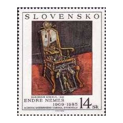 1 عدد تمبر نقاشی های موزه هنر مدرن - استکهلم - اسلواکی 1996