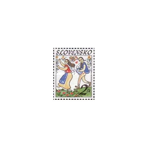 1 عدد تمبر عید پاک - سنت های فولکلور - اسلواکی 1996