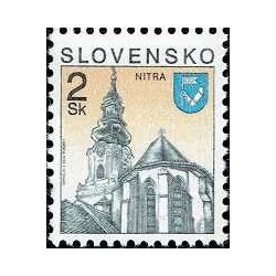 1 عدد تمبر سری پستی شهرها - نیترا - اسلواکی 1995