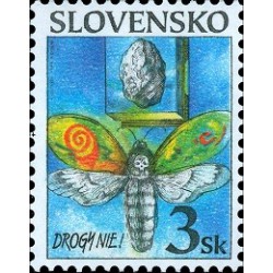 1 عدد  تمبر کمپین مبارزه با سوء مصرف مواد  - اسلواکی 1998