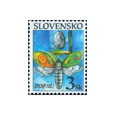 1 عدد  تمبر کمپین مبارزه با سوء مصرف مواد  - اسلواکی 1998