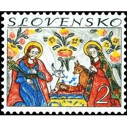 1 عدد تمبر کریسمس - نقاشی سنتی شیشه - اسلواکی 1994