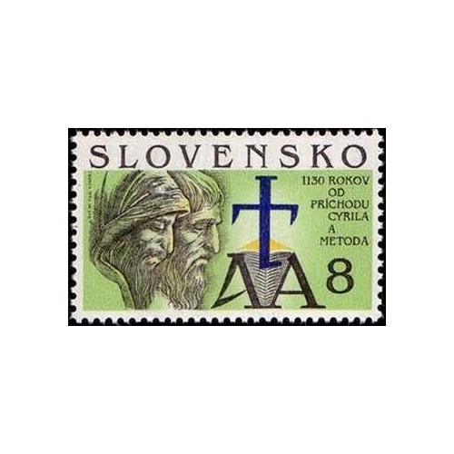 1 عدد تمبر 1130 امین سالگرد ورود سیریل و روش - اسلواکی 1993