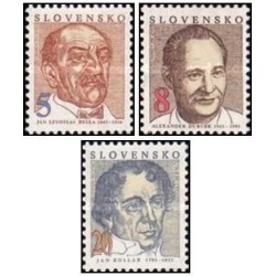 3 عدد تمبر سلبریتی ها - الکساندر دوبچک ، جان کولار ، جان لوسلاو بلا  - اسلواکی 1993