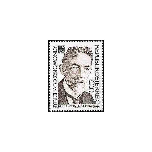 1 عدد تمبر یادبود ریچارد ژیگموندی - برنده نوبل شیمی  - اتریش 1979