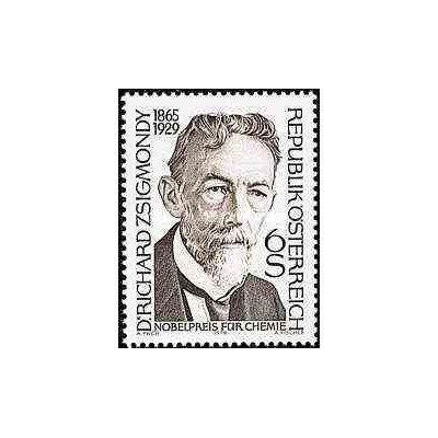 1 عدد تمبر یادبود ریچارد ژیگموندی - برنده نوبل شیمی  - اتریش 1979