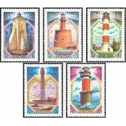 5 عدد تمبر فانوسهای دریای بالتیک  - شوروی 1983