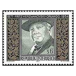 1 عدد تمبر یادبود فریتز هرمانوفسکی - اتریش 1977