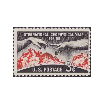 1 عدد تمبر سال بین المللی ژئوفیزیک - آمریکا 1958