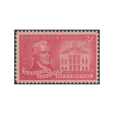 1 عدد تمبر الکساندر همیلتون - اولین وزیر خزانه داری  - آمریکا 1957