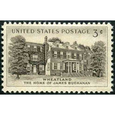 1 عدد تمبر ویتلند - منزل جیمز بوچنان  - آمریکا 1956