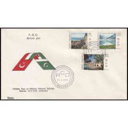 پاکت مهر روز تمبر ششمین سالگرد همکاری عمران منطقه ای - RCD - ایران ، پاکستان و ترکیه - ترکیه 1970