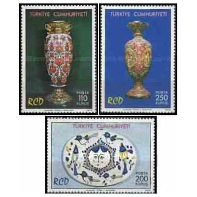 3 بلوک تمبر پنجمین سالگرد همکاری عمران منطقه ای - RCD - ایران ، پاکستان و ترکیه - ترکیه 1965