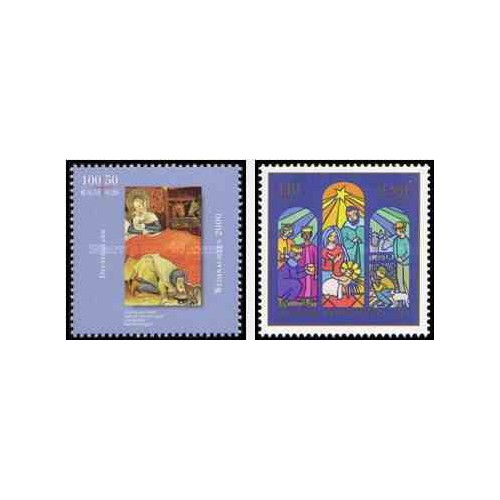 2 عدد تمبر کریستمس - جمهوری فدرال آلمان 2000