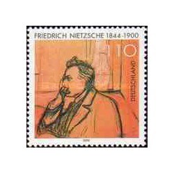 1 عدد تمبر صدمین سال مرگ فریدریش نیچه - فیلسوف - جمهوری فدرال آلمان 2000