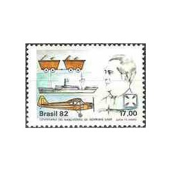 1 عدد تمبر صدمین سال تولد هنریک لاژ - کارخانه هواپیما سازی - برزیل 1982
