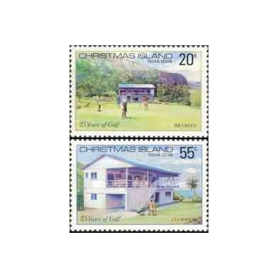 2 عدد تمبر بیست و پنجمین سالگرد کلوپ گلف - جزیره کریستمس 1980
