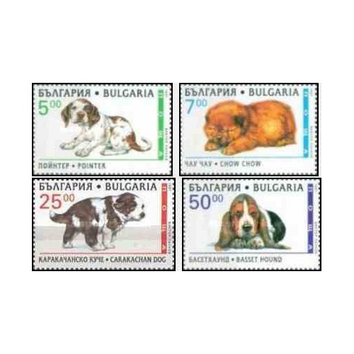 4 عدد تمبر سگها - بلغارستان 1997