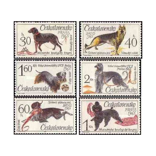 6 عدد تمبر سگها - چکوسلواکی 1965