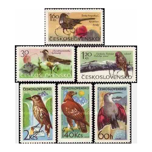 6 عدد تمبر پرندگان - چک اسلواکی 1965