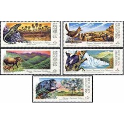 5 عدد تمبر پارکهای ملی - حیوانات  - آرژانتین 1987
