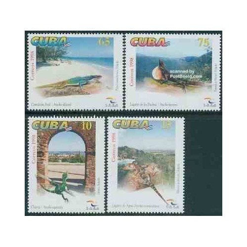 4 عدد تمبر روز جهانی توریسم - کوبا 1998